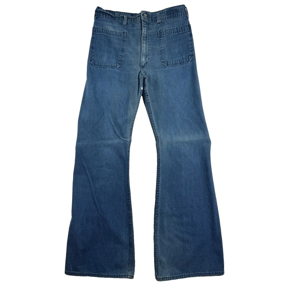 Vtg 60s Dungaree Jeans Men 30x33 Southern Apparel USA Flare Bell Boot CONE Denim